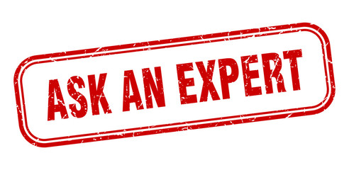 ask an expert stamp. ask an expert square grunge red sign