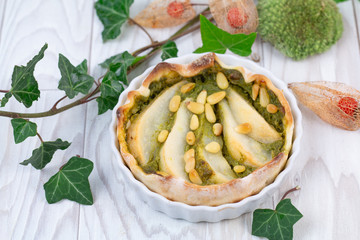 tartelette salée aux épinards et poires