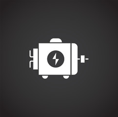 Motor related icon on background for graphic and web design. Creative illustration concept symbol for web or mobile app