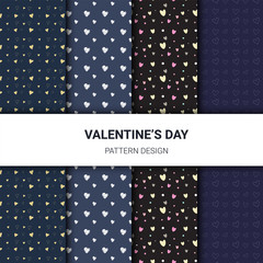Valentines day hearts seamless pattern background 
