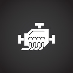 Motor related icon on background for graphic and web design. Creative illustration concept symbol for web or mobile app