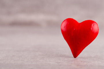 Fototapeta premium Red hearts on grey background. Valentines daz greeting cards.