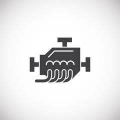 Motor related icon on background for graphic and web design. Creative illustration concept symbol for web or mobile app