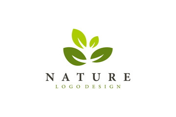 Green Nature Logo. Abstract Leaf symbol. Vector Logo Design Template Element