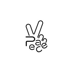 Fototapeta premium Peace Vector Icon, Hand Symbol Icon