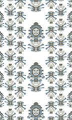 Abstract embroidery seamless ikat pattern background