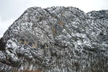 winter mountain landscape with snow