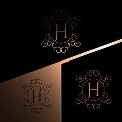 H letter Luxury Logo template vector