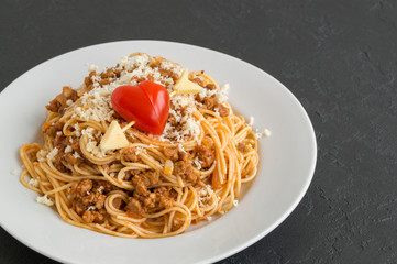 spaghetti Bolognese. a traditional dish of Italian cuisine.