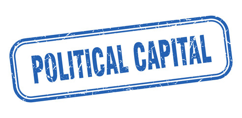 political capital stamp. political capital square grunge blue sign