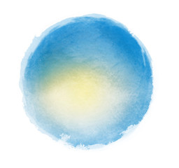 Watercolor circle on white as background