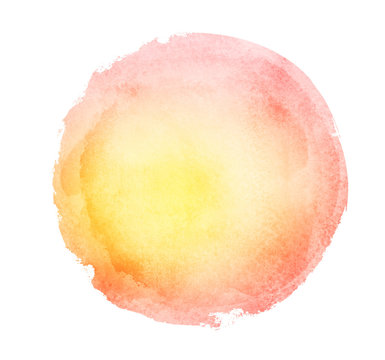 Watercolor circle on white as background