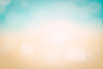 Abstract summer background with bokeh lights and flare - Sea and sand concept