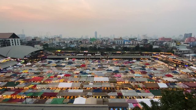 Night market in Bangkok, Thailand, Ratchada Rot Fai Night Market