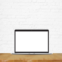 Banner laptop mockup this isolated on background.