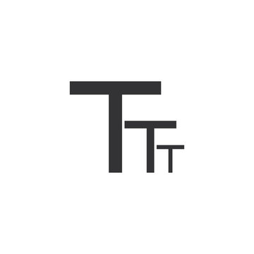 Triple T logo letter design on white background