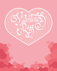 happy valentines day lettering in heart