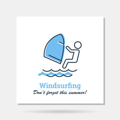 Vector simple company logo example - windsurfing