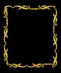 Abstract art nouveau style glitter sparkling victorian vintage frame isolated