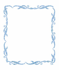 Abstract art nouveau style glitter sparkling victorian vintage frame isolated