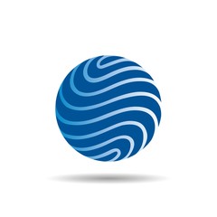 wavy globe for science and technology logo