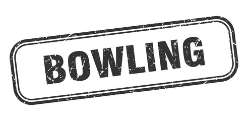 bowling stamp. bowling square grunge black sign