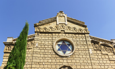 Six-pointed star under the roof of the old synagogue egiya-Kapay in Yevpatoria