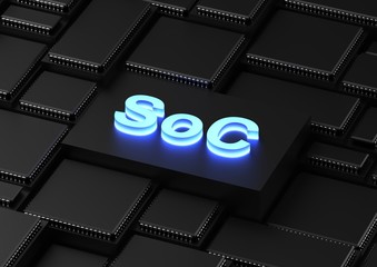 SoC acronym (system on chip) - obrazy, fototapety, plakaty