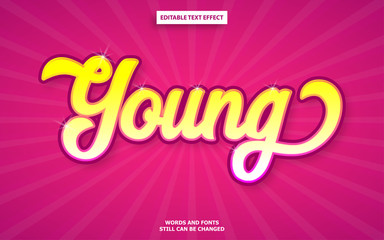 Obraz premium Young graffiti editable font effect