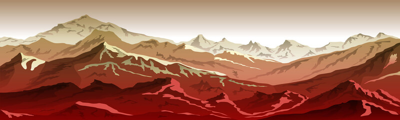 mountains eps 10 illustration background View of red - vector