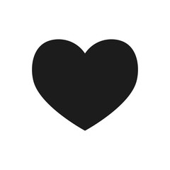 Vector icon of heart isolated on white background. Symbol of love. Simple illustration for Valentine' Day or web design. Flat, cartoon style