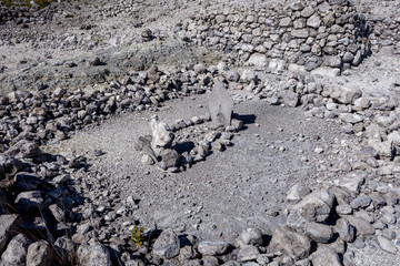 Ancient ruins on Rengganis Peak. Mount Argapura is an inactive volcano complex in East Java, Indonesia. Mount Argapura has the longest climbing track in Java, the distance is around 63km total.