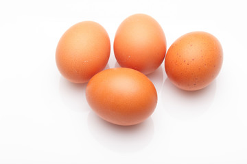 Chicken eggs, raw eggs freshly picked from the farm