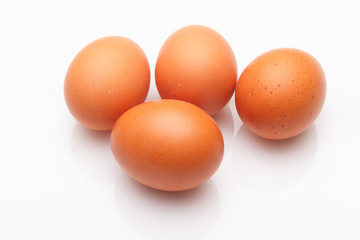 Chicken eggs, raw eggs freshly picked from the farm