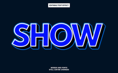 3d blue light editable text effect
