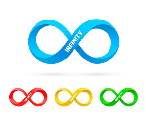 Symbol of infinity art info, color set collection.