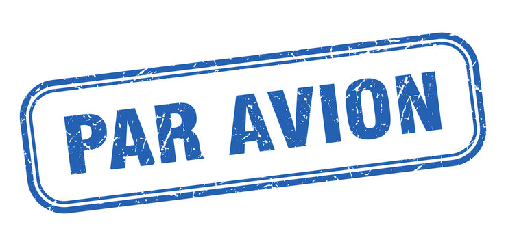 par avion stamp. par avion square grunge blue sign