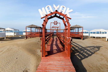 wooden house on the premier beach