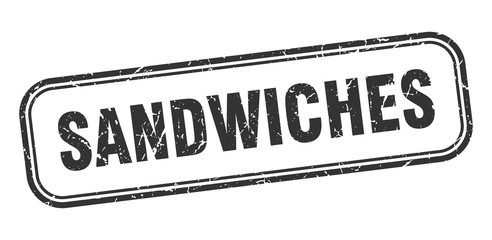 sandwiches stamp. sandwiches square grunge black sign