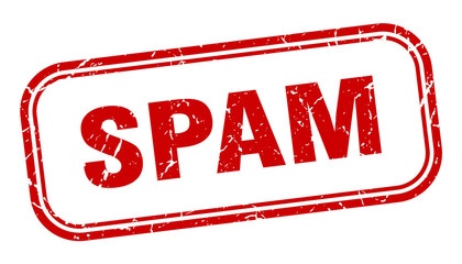 spam stamp. spam square grunge red sign - obrazy, fototapety, plakaty