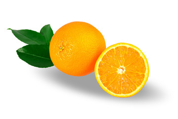 Orange fruit isolated on white background