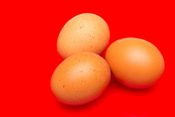 Chicken eggs, raw eggs freshly picked from the farm