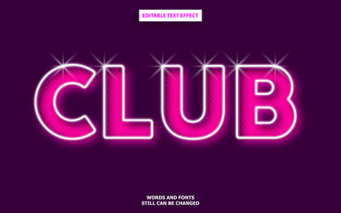 Club light editable text effect
