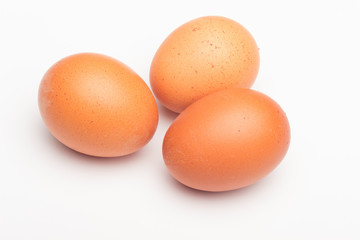 Chicken eggs, raw eggs freshly picked from the farm