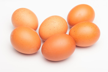 Chicken eggs, raw eggs freshly picked from the farm