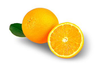 Orange fruit isolated on white background