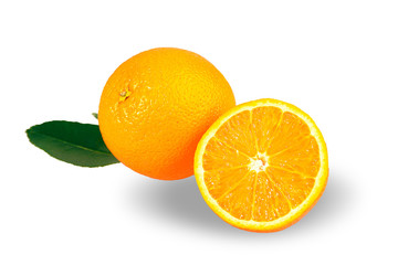 Orange fruit isolated on white background