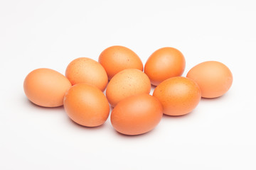 Chicken eggs, raw eggs freshly picked from the farm