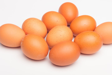 Chicken eggs, raw eggs freshly picked from the farm