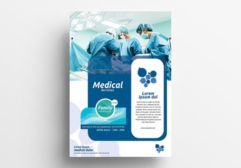 Healthcare Clinic Poster Layout with Medical Theme